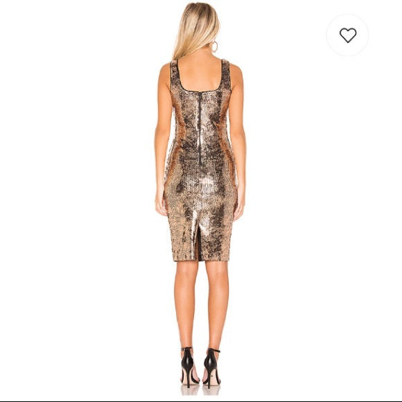 [bardot] neve dress in rose gold foil sequin - Picture 2 of 8